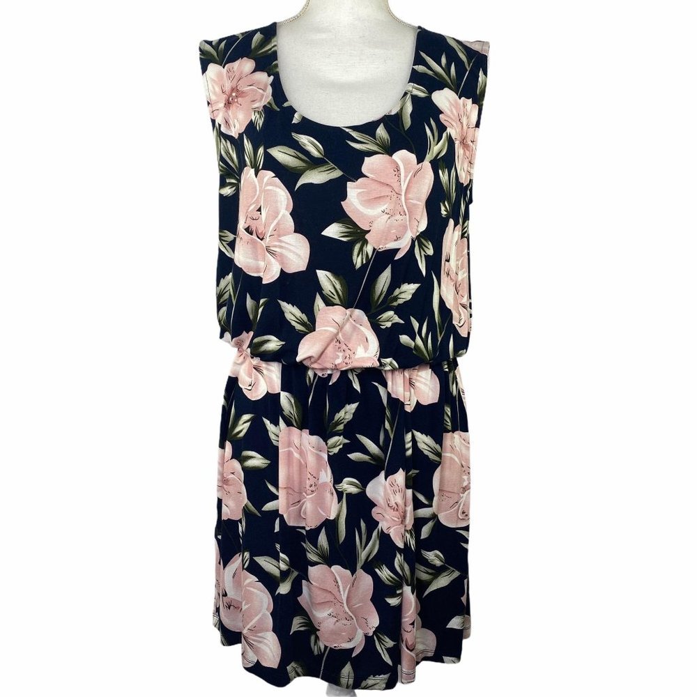Floral Drop Waist Lightweight Knit Dress